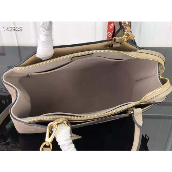 Louis Vuitton LV Unisex Petit Palais Handbag Tourterelle Crème Embossed Grained Cowhide Leather (8)