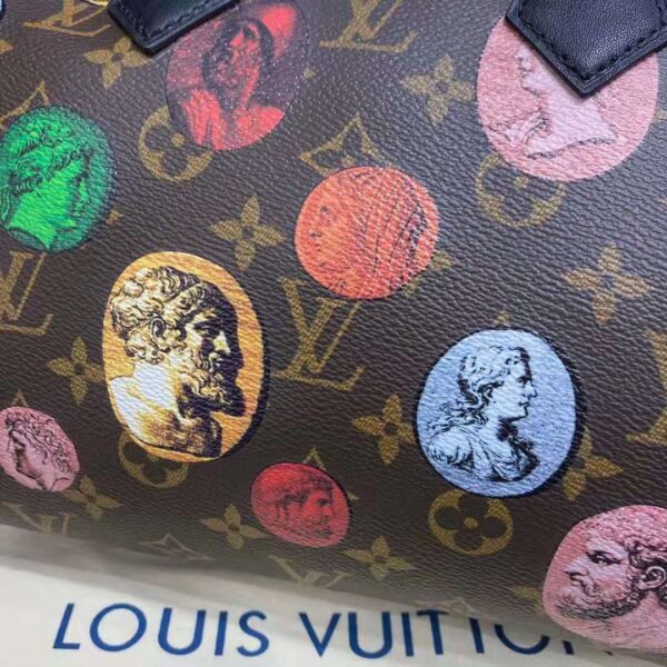 Louis Vuitton LV Unisex Speedy Bandoulière 25 Handbag Monogram Cameo Printed Canvas Cowhide (10)