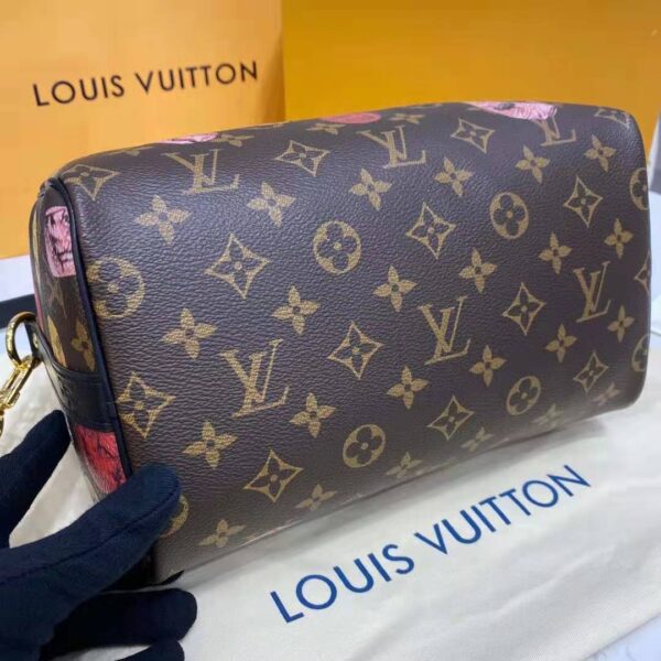 Louis Vuitton LV Unisex Speedy Bandoulière 25 Handbag Monogram Cameo Printed Canvas Cowhide (6)