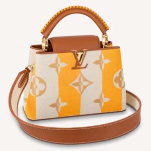 Louis Vuitton LV Women Capucines BB Handbag Yellow Smooth Calfskin and Embroidered Canvas