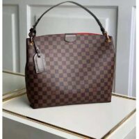 Louis Vuitton Women Graceful PM Hobo Brown Damier Ebene Coated Canvas