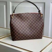 Louis Vuitton Women Graceful PM Hobo Brown Damier Ebene Coated Canvas