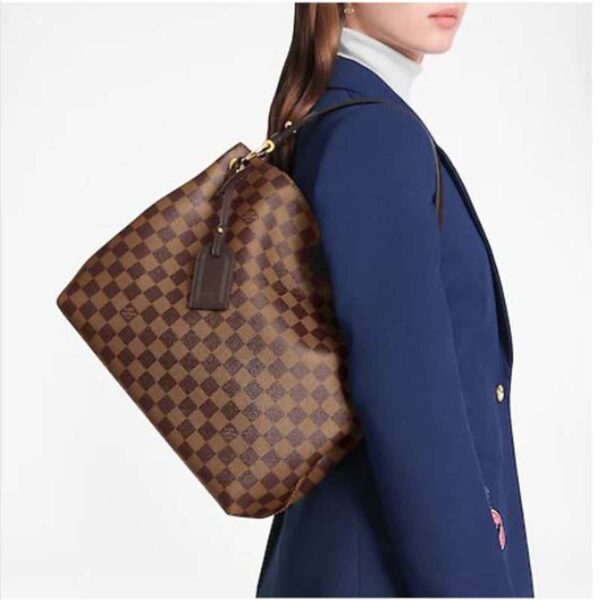 Louis Vuitton Women Graceful PM Hobo Brown Damier Ebene Coated Canvas (8)