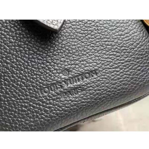 Louis Vuitton Women Speedy Bandoulière 25 Handbag Black Beige Embossed Grained Cowhide Leather (8)