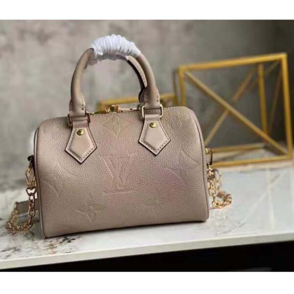 Louis Vuitton Women Speedy Bandoulière 25 Handbag Tourterelle Embossed Grained Cowhide Leather (8)