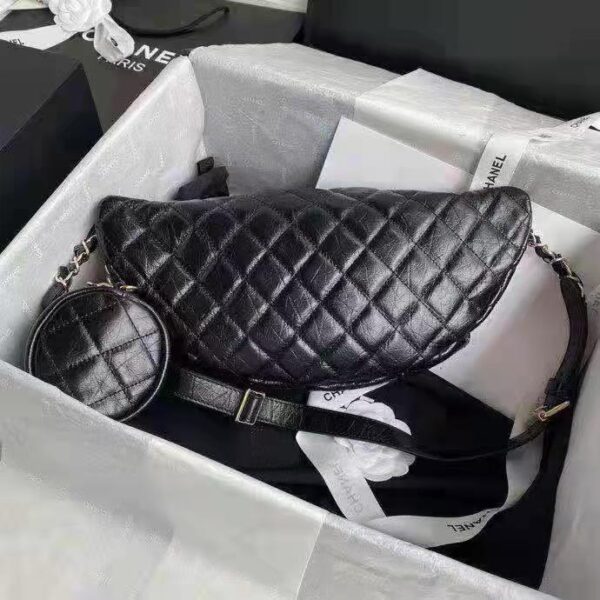 Chanel CC Bumbag Waist Pack Pocket Aged Calfskin Leather-Black (2)
