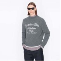 Dior CD Women Christian Dior Atelier Sweater Gray Wool Jersey Sweater Gray Wool Jersey (4)