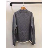 Dior CD Women Christian Dior Atelier Sweater Gray Wool Jersey Sweater Gray Wool Jersey (4)