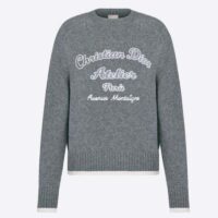 Dior CD Women Christian Dior Atelier Sweater Gray Wool Jersey Sweater Gray Wool Jersey (4)