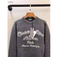 Dior CD Women Christian Dior Atelier Sweater Gray Wool Jersey Sweater Gray Wool Jersey (4)