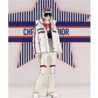 Dior Women Dioralps Hooded Down Jacket White Three-Tone Dior Star