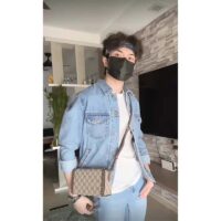 Gucci Unisex GG Mini Bag Beige Ebony GG Supreme Canvas