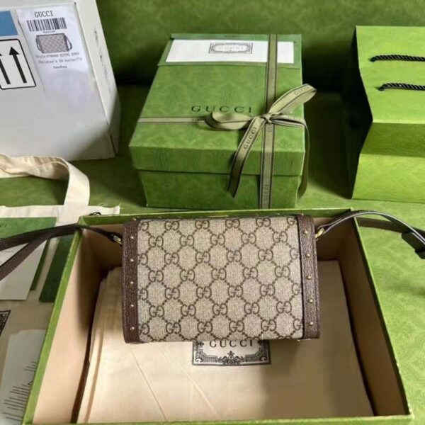 Gucci Unisex GG Mini Bag Beige Ebony GG Supreme Canvas (2)