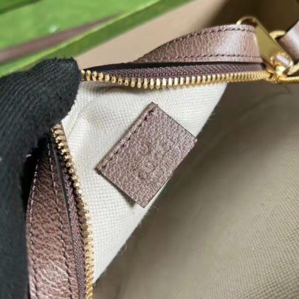 Gucci Unisex GG Round Shoulder Bag Double G Beige Supreme Canvas (11)