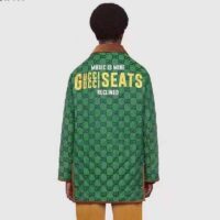 Gucci Women Gucci 100 Quilted GG Jacket Green Blue Quilted GG Canvas