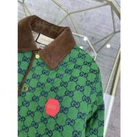 Gucci Women Gucci 100 Quilted GG Jacket Green Blue Quilted GG Canvas