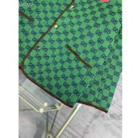 Gucci Women Gucci 100 Quilted GG Jacket Green Blue Quilted GG Canvas