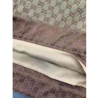 Gucci Women GG Linen Canvas Kaftan Beige Ebony Leather Toggle Chain