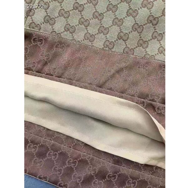 Gucci Women GG Linen Canvas Kaftan Beige Ebony Leather Toggle Chain (15)