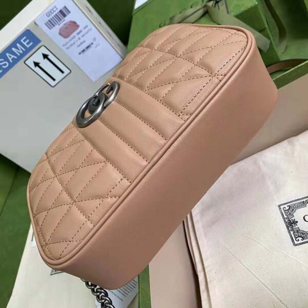 Gucci Women GG Marmont Small Shoulder Bag Brown Matelassé Leather (3)