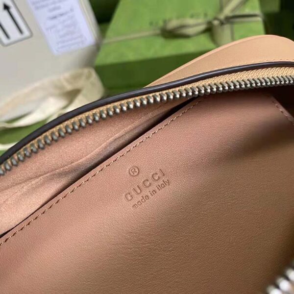 Gucci Women GG Marmont Small Shoulder Bag Brown Matelassé Leather (8)