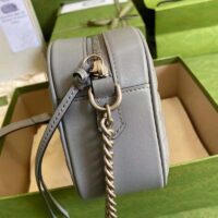 Gucci Women GG Marmont Small Shoulder Bag Grey Matelassé Leather