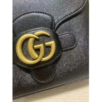 Gucci Women GG Small Messenger Bag with Double G Black Leather