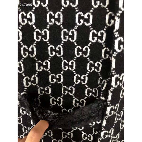 Gucci Women Wool GG Jacquard Cardigan Black V-Neck Sweater (7)