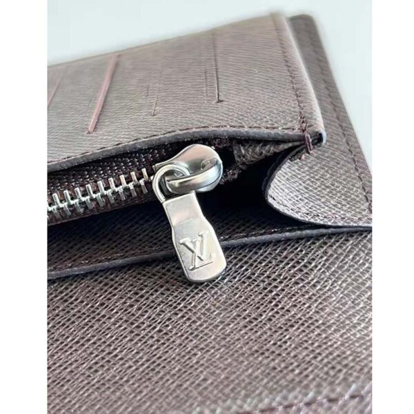 Louis Vuitton LV Unisex Brazza Wallet Monogram Stripes Brown Canvas (8)