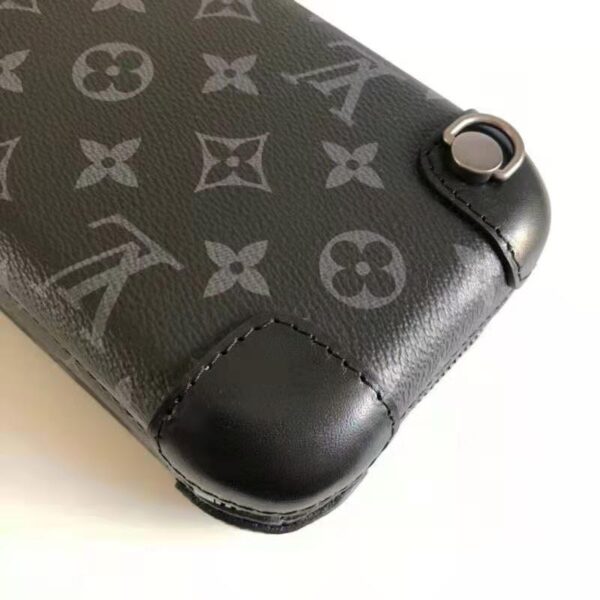 Louis Vuitton LV Unisex Horizon Clutch Monogram Eclipse Coated Canvas Textile Black Cowhide (7)