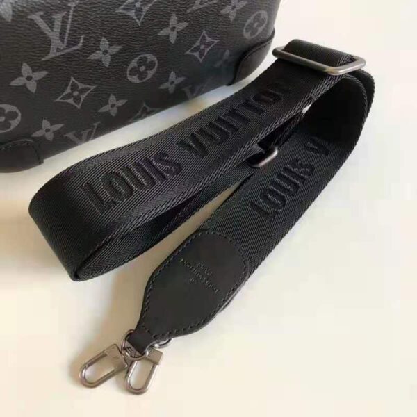 Louis Vuitton LV Unisex Horizon Clutch Monogram Eclipse Coated Canvas Textile Black Cowhide (9)