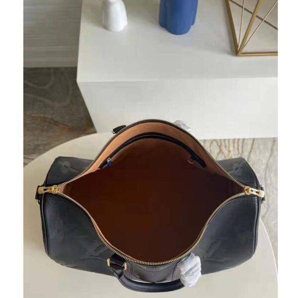 Louis Vuitton LV Unisex Keepall Bandoulière 45 Bag Black Cowhide Leather (10)