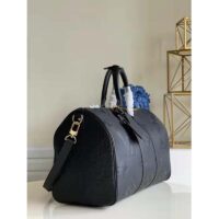 Louis Vuitton LV Unisex Keepall Bandoulière 45 Bag Black Cowhide Leather