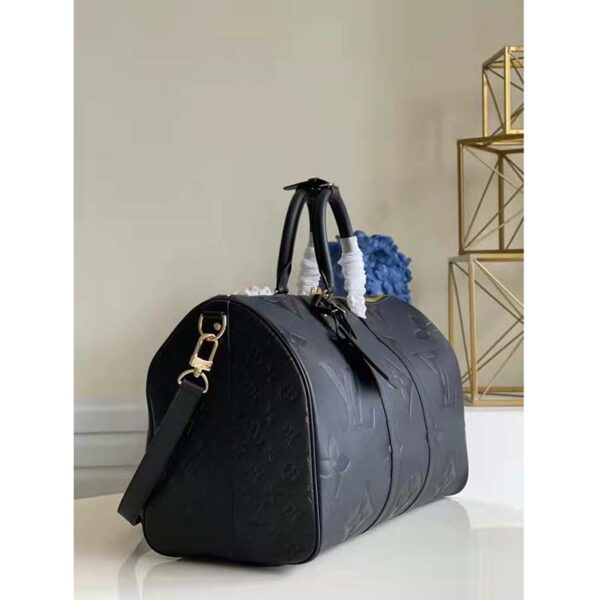 Louis Vuitton LV Unisex Keepall Bandoulière 45 Bag Black Cowhide Leather (3)