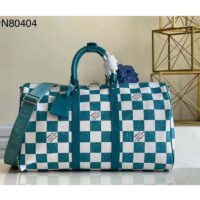 Louis Vuitton LV Unisex Keepall Bandoulière 45 Bag Teal Cowhide Leather
