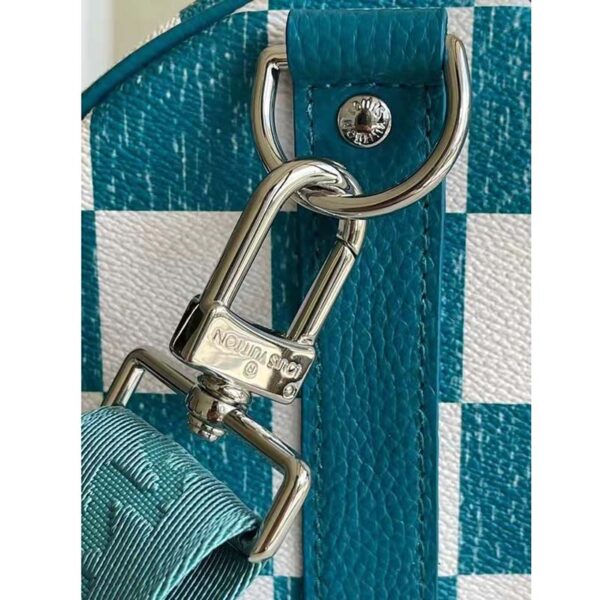 Louis Vuitton LV Unisex Keepall Bandoulière 45 Bag Teal Cowhide Leather (2)