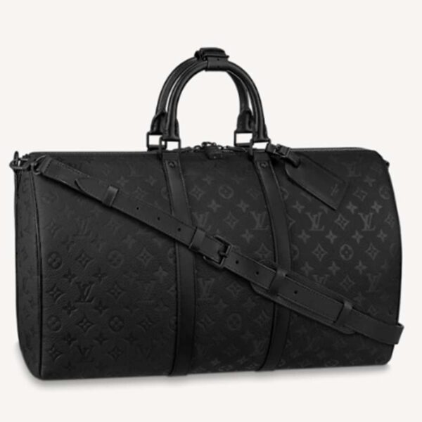 Louis Vuitton LV Unisex Keepall Bandoulière 50 Bag Black Taurillon Monogram Leather