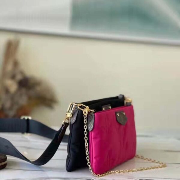 Louis Vuitton LV Unisex Maxi Multi Pochette Accessoires handbag Fuchsia Black (5)