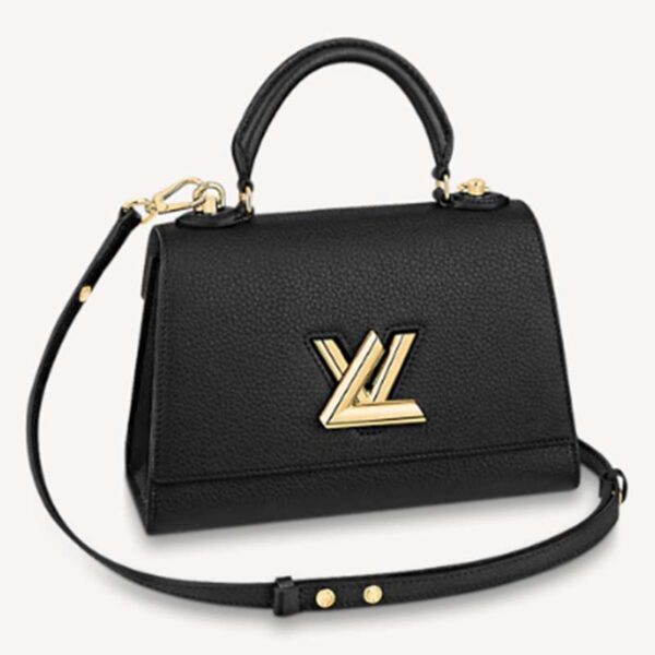 Louis Vuitton LV Unisex Twist One Handle PM Handbag Black Taurillon Leather