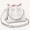 Louis Vuitton LV Women Bella Bucket Bag White Mahina Perforated Calf Leather