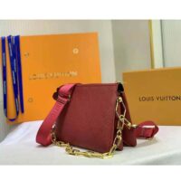 Louis Vuitton LV Women Coussin PM Handbag Wine Monogram Embossed Puffy Lambskin