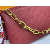 Louis Vuitton LV Women Coussin PM Handbag Wine Monogram Embossed Puffy Lambskin