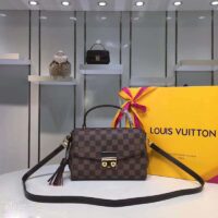 Louis Vuitton LV Women Croisette Brown Damier Ébène Canvas Satchel