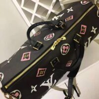 Louis Vuitton LV Women Keepall Bandoulière 45 Bag Black Cabin Size Monogram Coated Canvas