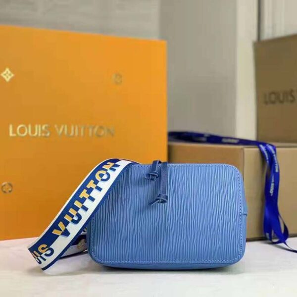 Louis Vuitton LV Women NéoNoé BB Bucket Bag Blue Epi Grained Cowhide (10)