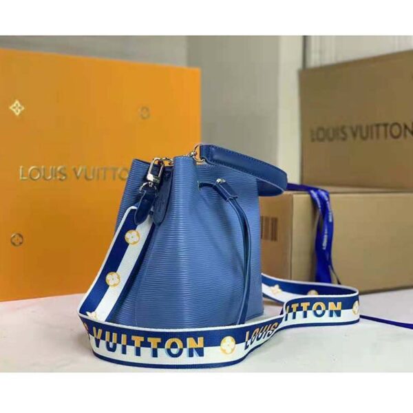 Louis Vuitton LV Women NéoNoé BB Bucket Bag Blue Epi Grained Cowhide (4)