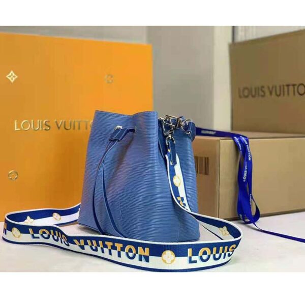 Louis Vuitton LV Women NéoNoé BB Bucket Bag Blue Epi Grained Cowhide (6)