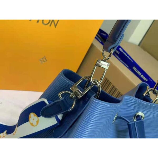 Louis Vuitton LV Women NéoNoé BB Bucket Bag Blue Epi Grained Cowhide (7)