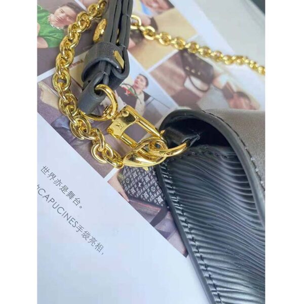 Louis Vuitton LV Women Padlock On Strap Bag Black Epi Embossed Grained Cowhide Leather (4)