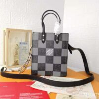 Louis Vuitton LV Women Sac Plat XS Bag Graphite Cowhide Leather